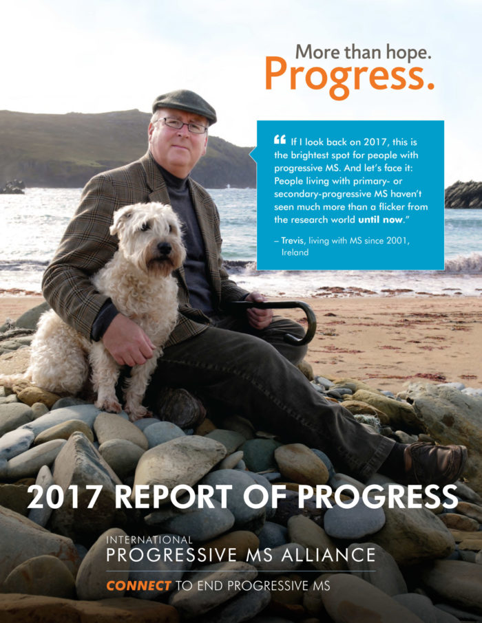 Cover image of the 2017 Progress Report featuring a portrait of Trevis, diagnosed in 2001.