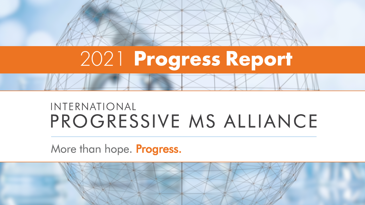 Cover art for the 2021 Progress Report of the International Progressive MS Alliance