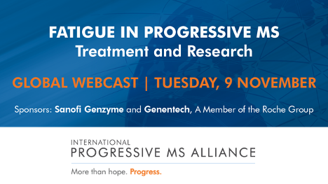Webcast banner - Fatigue in Progressive MS - Treatment and Research - 9 November, 2021