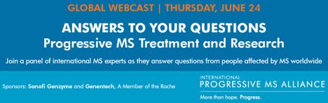 Webcast banner - Q and A Progressive MS - Treatment and Research - 24 June, 2021